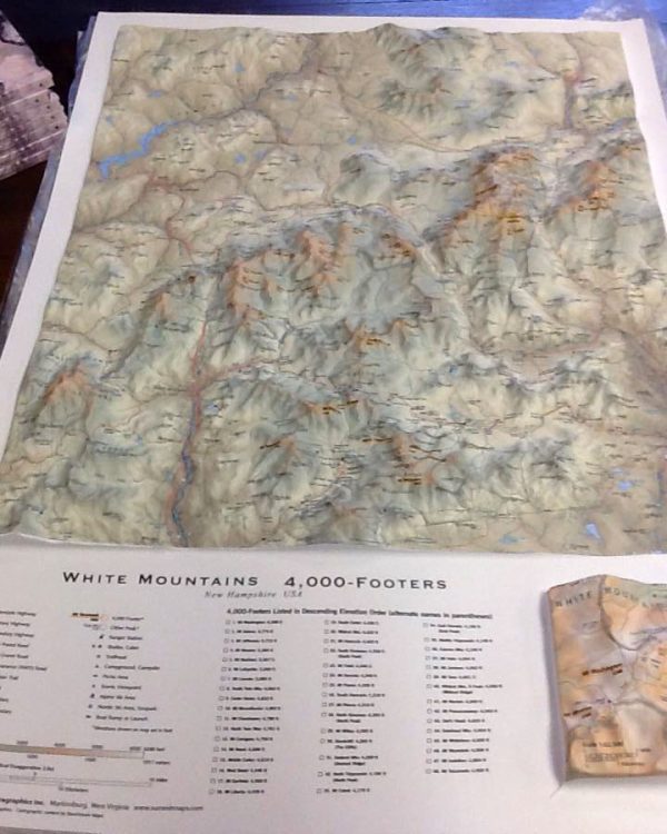 White Mountains 4,000 Footer Relief Map